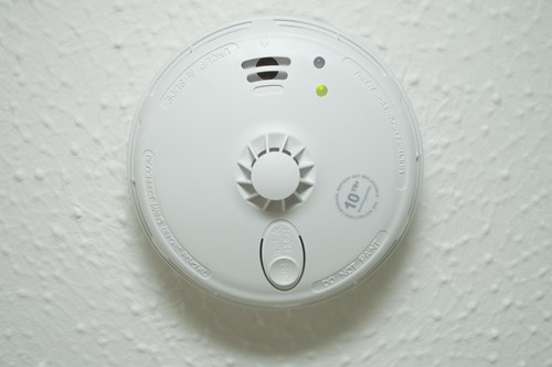 Smoke alarm on a wall