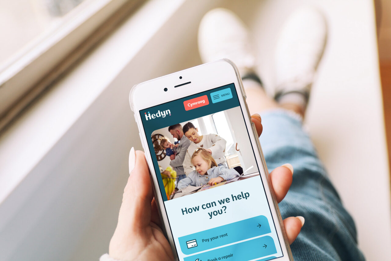 New hedyn website displays on a mobile phone.