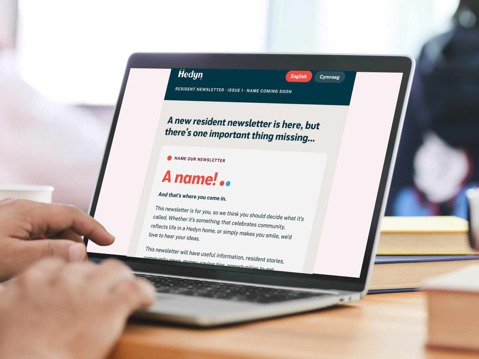 The new Hedyn newsletter seen on a laptop screen.